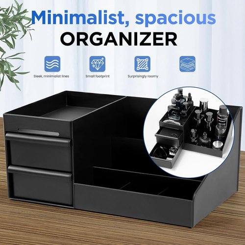 **Skiennix Men's Cologne Organizer - Stylish Bathroom Countertop Storage for Perfume & Cologne | Sleek Design**