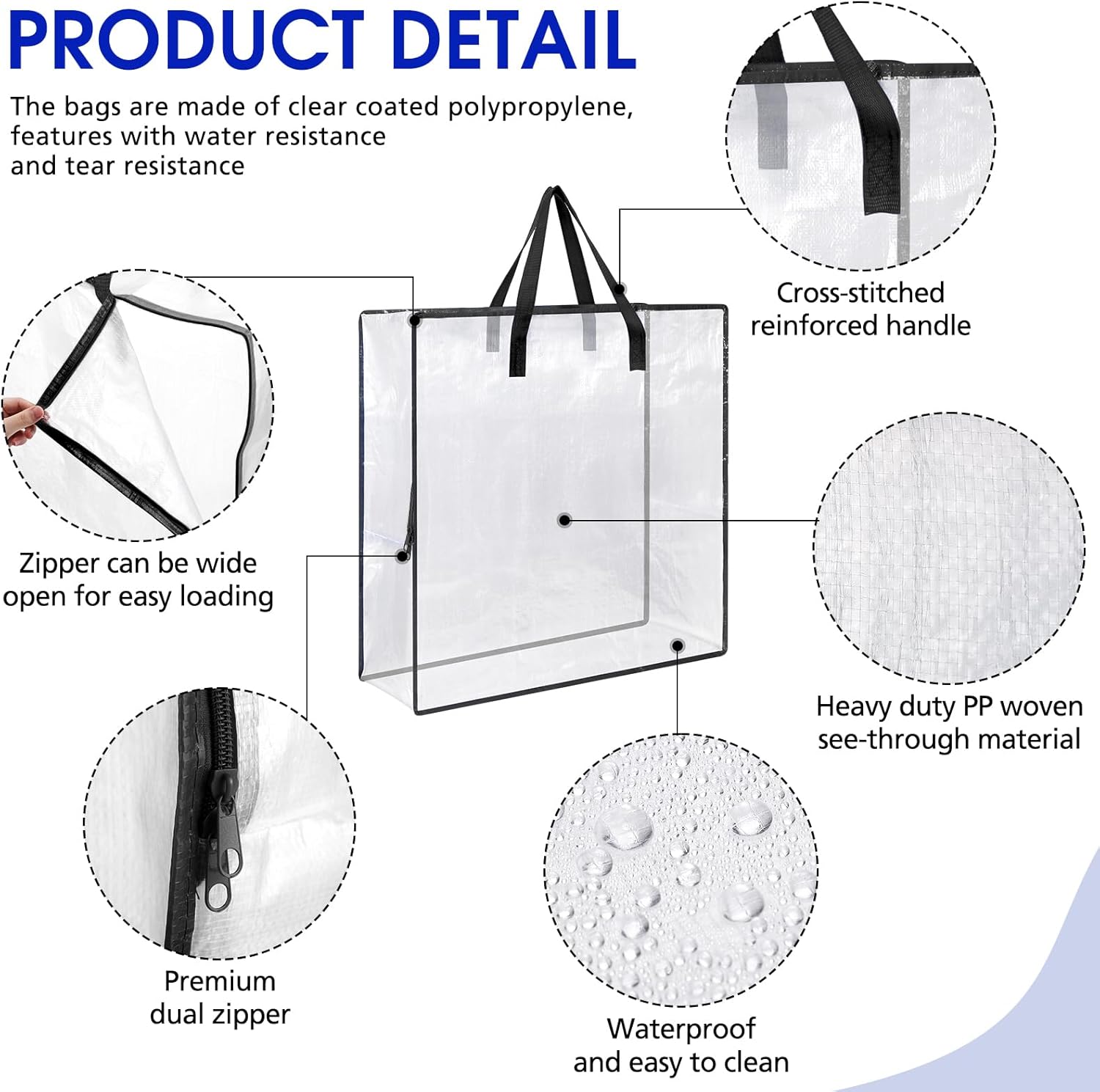 St. Patrick's Wreath Storage Bags - 8 Pcs Heavy Duty Clear Containers with Handle & Zipper | 26 Inch