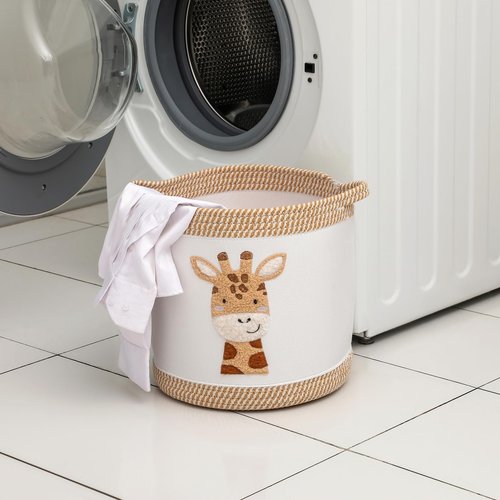 Tidelit Toy Basket for Baby Laundry Hamper Blanket Baskets Cute Giraffe Nursery Hampers Toy Storage Basket, Woven Cotton Rope Nursery Organization Bins For Girls Boys Kids Newborn Gifts Baskets