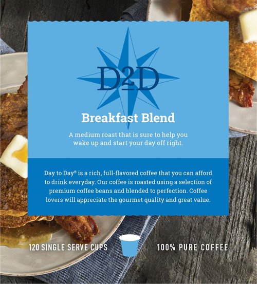 Day To Day | Medium Roast Coffee Pods - 120 Count Compatible with Keurig K-Cup Brewers