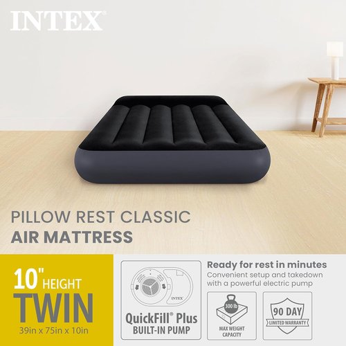 INTEK Dura-Beam Air Mattress - Standard Pillow Rest with Fiber-Tech Support | Comfortable & Durable