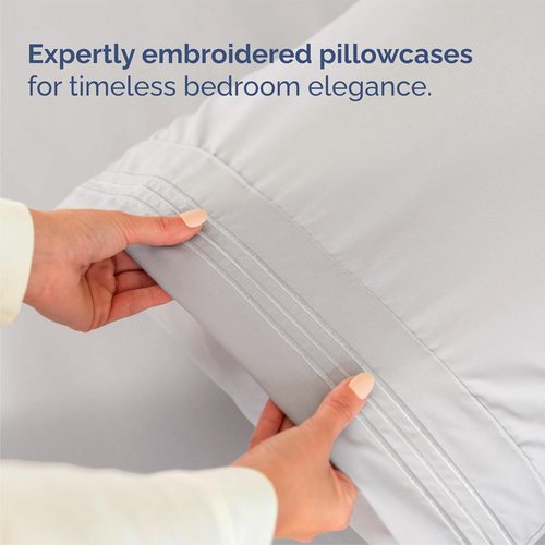 King Size 4 Piece Sheet Set - Comfy Cooling Bed Sheets for Luxury Sleep - Deep Pockets, Soft & Wrinkle-Free - Oeko-Tex Certified, French Grey