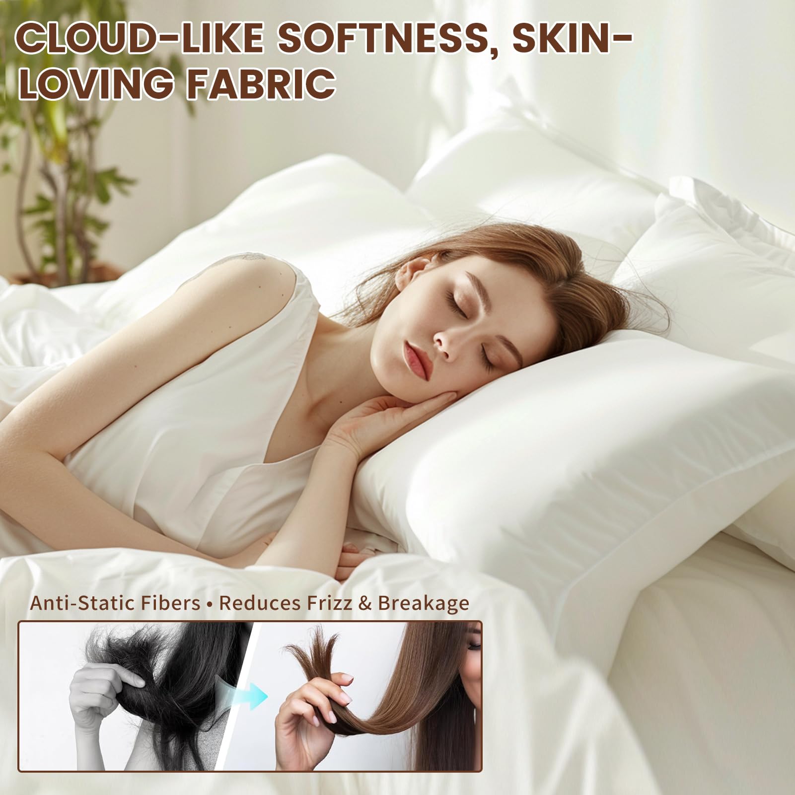 Bedlifes 100% French Linen Pillowcases Queen Size 20x30 Inch, Set of 2 - Natural Soft, Breathable & Moisture-Wicking,Envelope Closure,Easy Care(Linen)