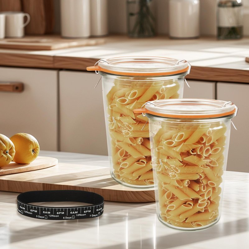 STARVAST 3 Pack Wide Mouth Mason Jars, 28 oz Glass Pickling Jars with Airtight Lid, Large Canning Jars, Airtight Glass Jars for Canning, Pickling, Fermenting, Storage