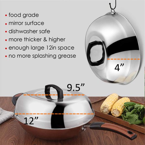 12 inch Cheese Melting Dome, HaSteeL Heavy Duty Round Basting Steam Cover, Stainless Steel Griddle Grill Accessories for Flat Top BBQ Kitchen Cooking Indoor & Outdoor, Dishwasher Safe - (2Packs)