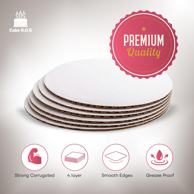 9 inch White Round Coated Cakeboard,Waxed Greaseproof, Disposable Cake Circle Base Boards Cardboard, pack of 25