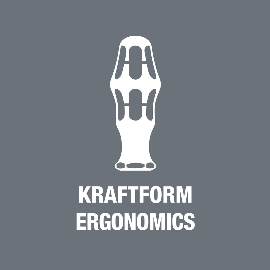 Wera Kraftform VDE 3160i Stainless Steel Slotted Screwdriver - Lasertip, 1/8" Head, 3.19" Blade Length
