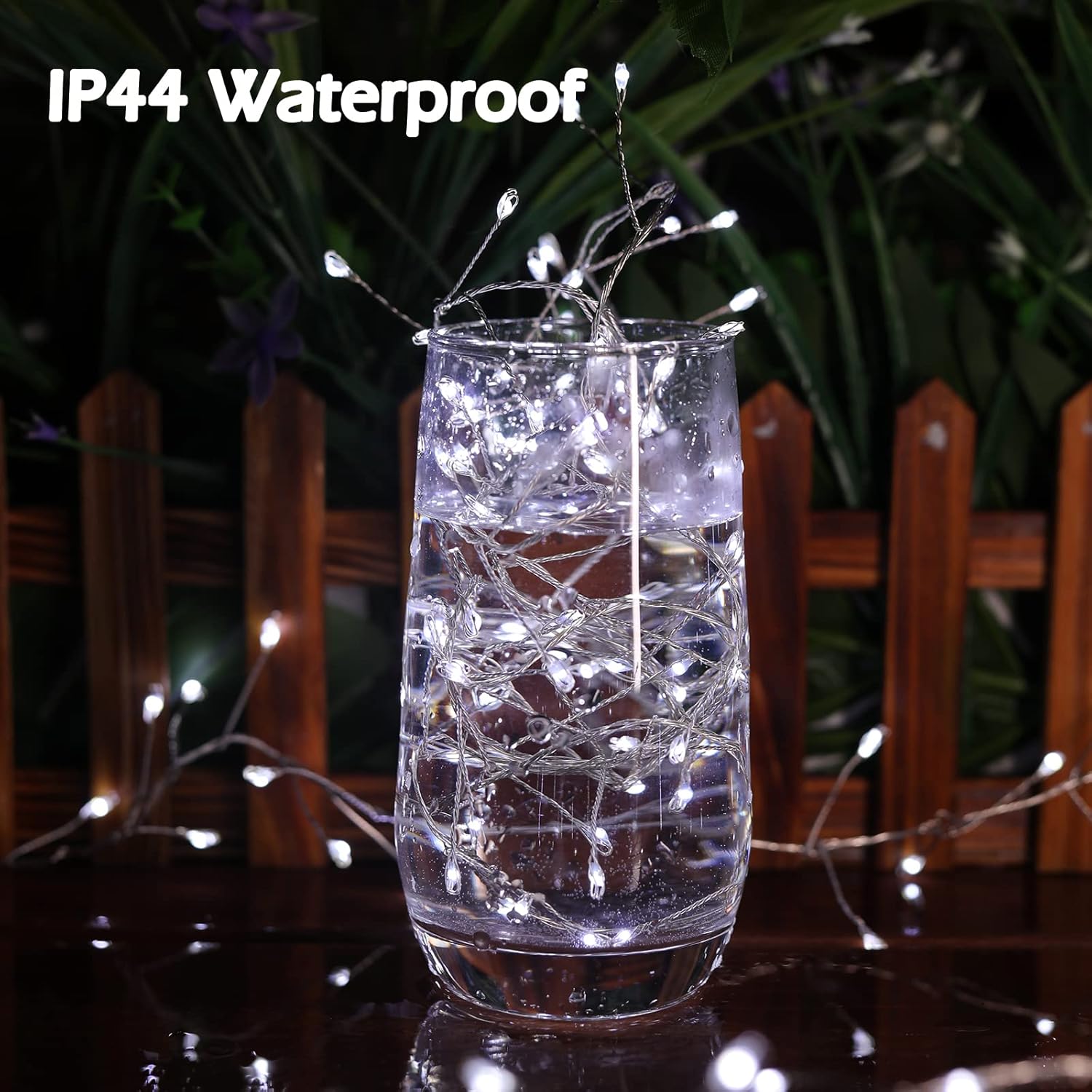 Skiennix Fairy Lights - 10Ft 200LED Waterproof Silver Wire String Lights | 8 Modes for Bedroom & Wedding Decor