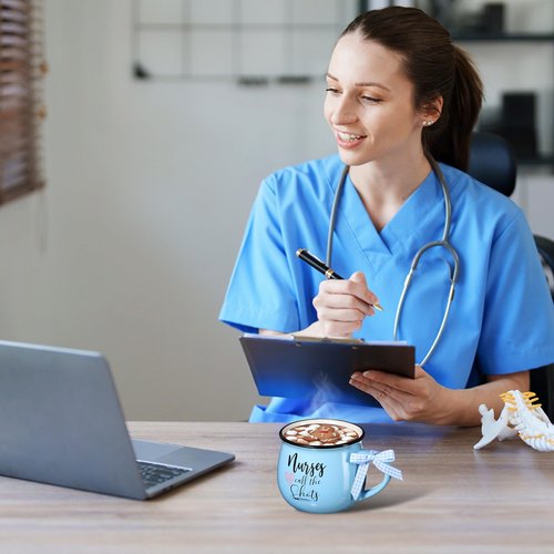 Zubebe 12 Pcs 12 oz Nurse Gift Mugs, Week Coffee Mugs, Nurse Appreciation Gifts Ceramic Inspirational Coffee Cup Gifts for Coworker