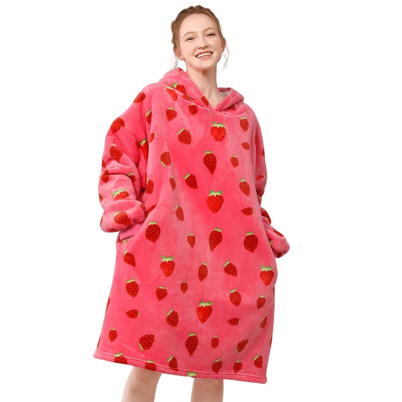 LetsFunny Blanket Hoodie,Oversized Wearable Sherpa Fleece Blanket Sweatshirt,Super Soft Warm Cozy with Giant Pocket,for Women Men Adults Teenagers Kids, One Size Fits All