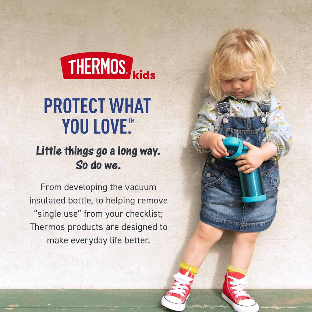 THERMOS FUNTAINER Water Bottle - 12 Ounce Kids Stainless Steel Vacuum Insulated with Straw | Encanto Design