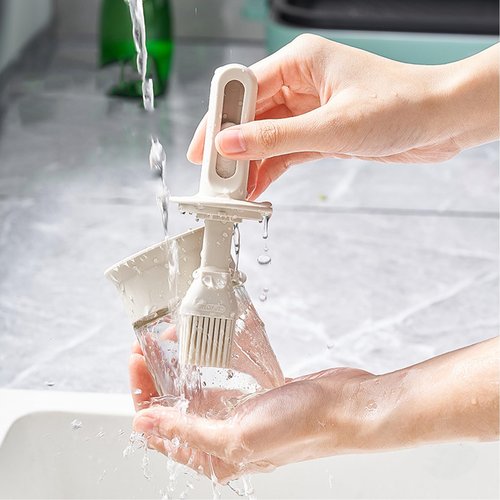 Oil Dispenser with Brush, Kitchen Cooking Oil Brush, 2 IN 1 Oil Dispenser Bottle with Silicone Basting Brush, for Cooking Vinegar Sauce BBQ Grill Frying(2 Pcs)
