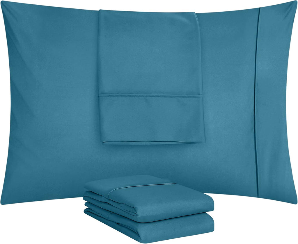 Utopia Bedding King Pillow Cases - Soft Brushed Microfiber - 4 Pack, Fade Resistant | King Size 20 x 40 Inches (Denim Blue)