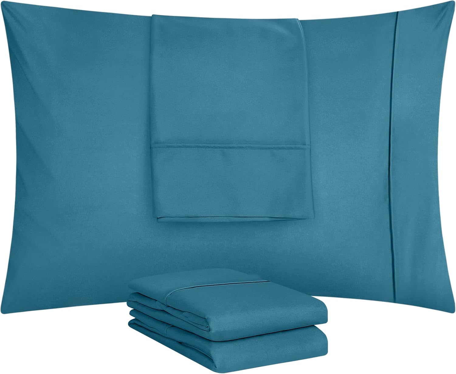Utopia Bedding King Pillow Cases - Soft Brushed Microfiber - 4 Pack, Fade Resistant | King Size 20 x 40 Inches (Denim Blue)