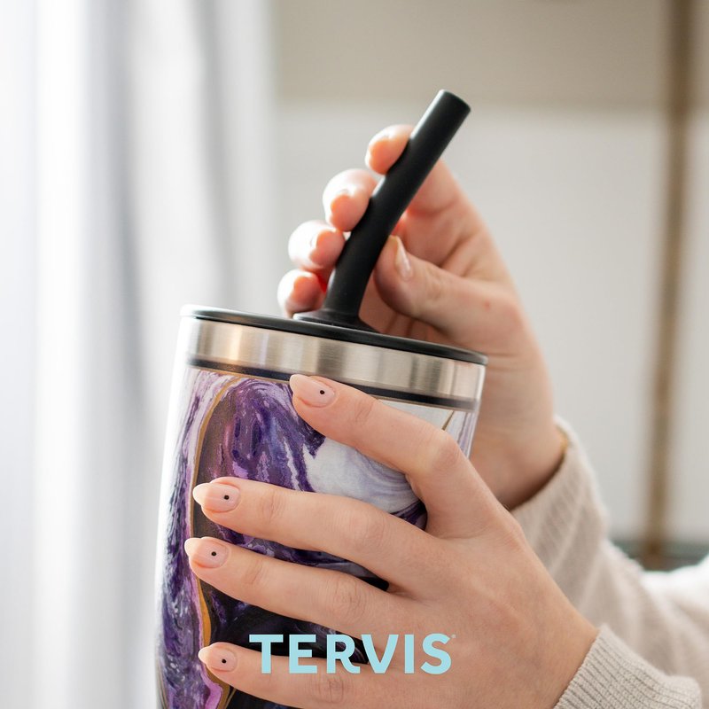 Tervis Traveler Colorful Hummingbirds Triple Walled Insulated Tumbler Travel Cup Keeps Drinks Cold & Hot, 30oz with Straw Lid, Stainless Steel