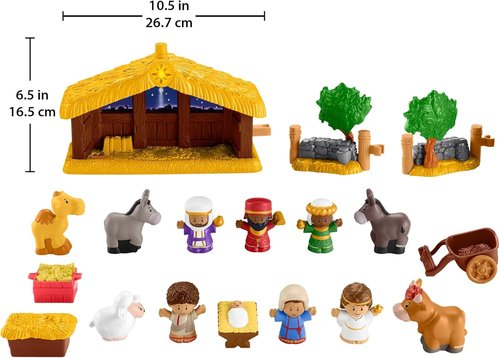 Fisher-Price Little People Nativity Set - Musical & Light-Up Toddler Toy | 18 Pieces for Christmas Play (Ages 1+)