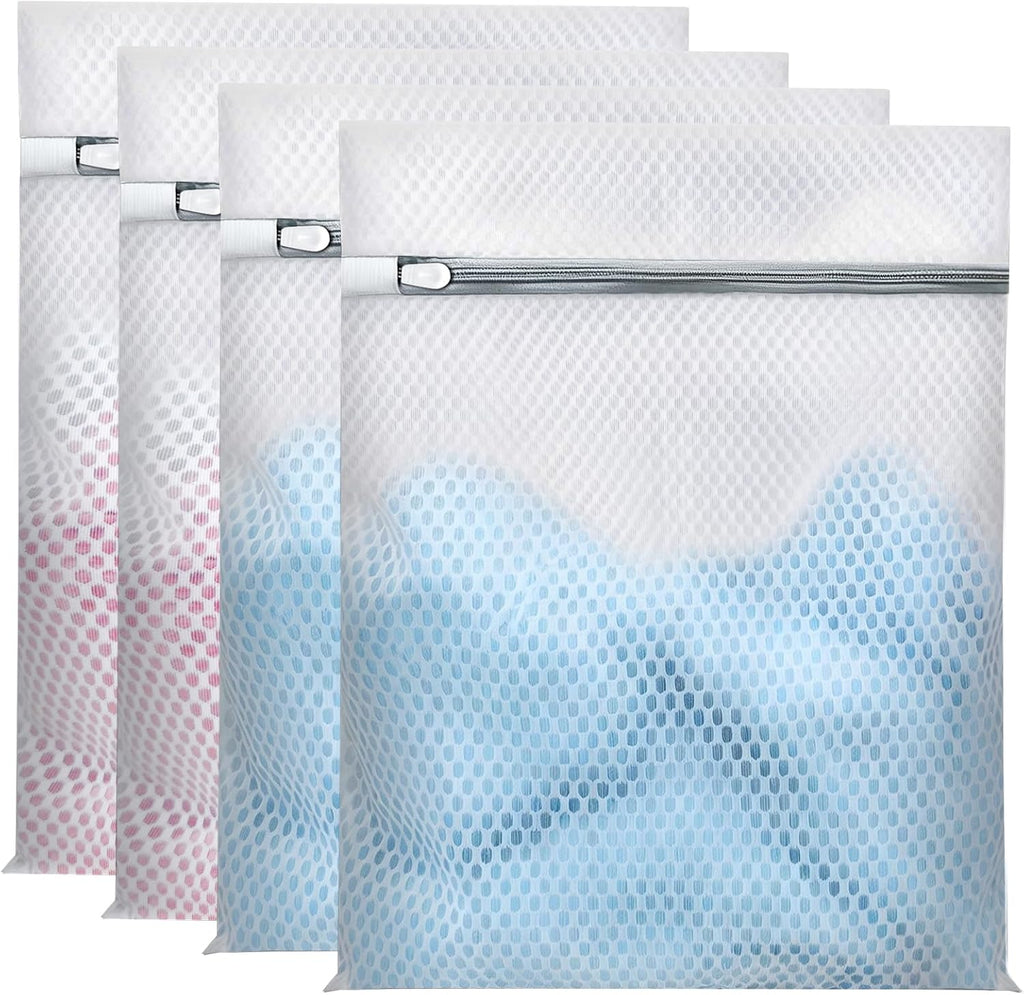 Skiennix Laundry Bags - Extra Durable Mesh Wash Bags for Delicates | 12 x 16 Inch, 4-Pack