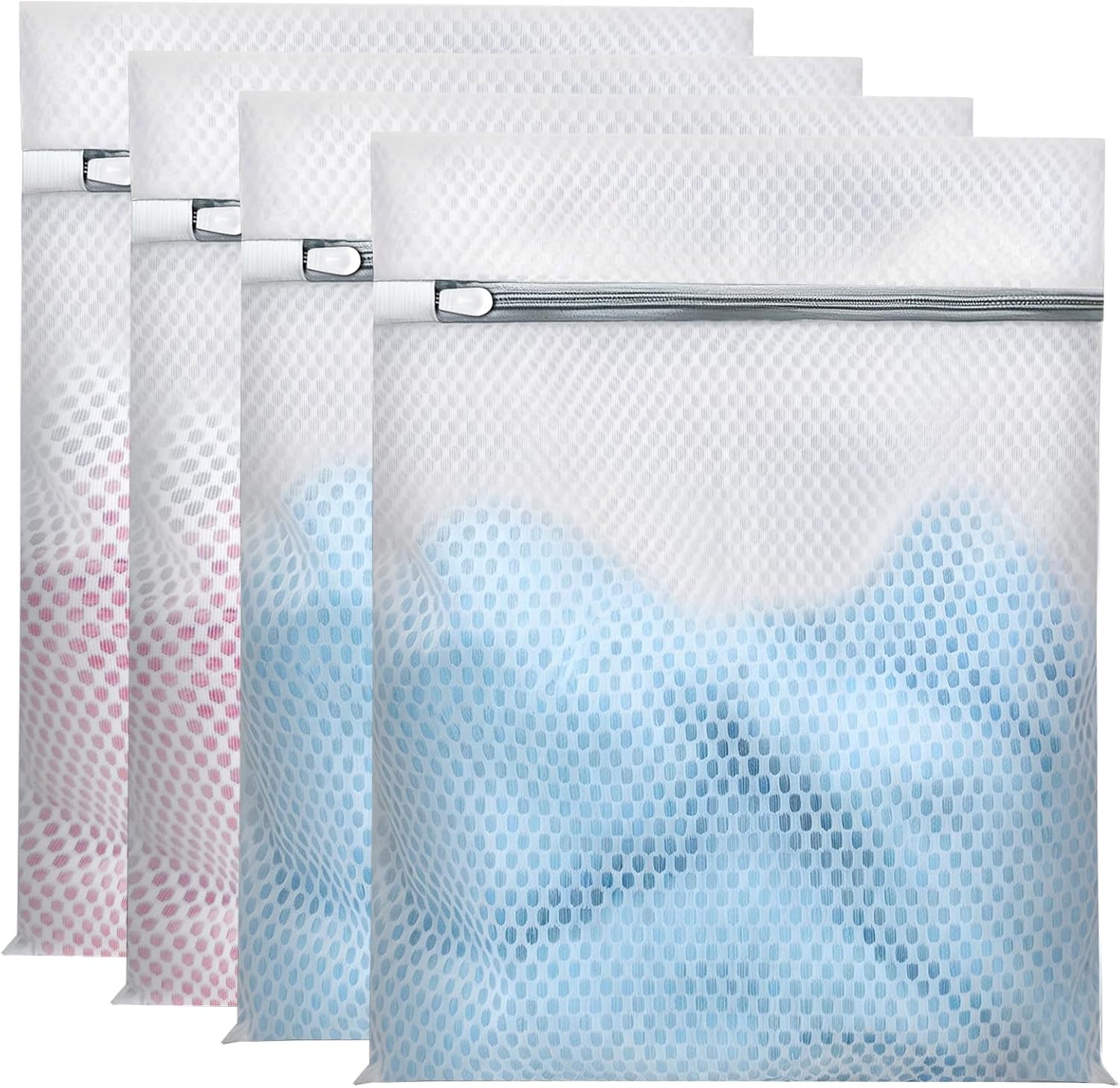Skiennix Laundry Bags - Extra Durable Mesh Wash Bags for Delicates | 12 x 16 Inch, 4-Pack
