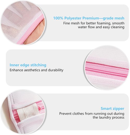 Mesh Laundry Bags by 4Pcs - Delicate Lingerie Wash Bags & Toy Storage Organizer | 1 Large, 1 Medium, 2 Small