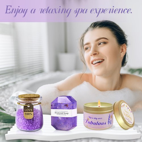 Birthday Gifts for Women, Happy Birthday Relaxing Spa Gifts Basket for Women, Purple Gift Box Set for Mom Sister Female Friends Wife Girlfriend Daughter, Unique Gifts for Female Who Have Everything