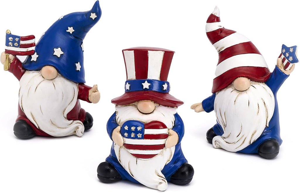 Valery Madelyn Patriotic Gnomes Decorations - 3Pcs Medium USA 250th Anniversary Home Decor