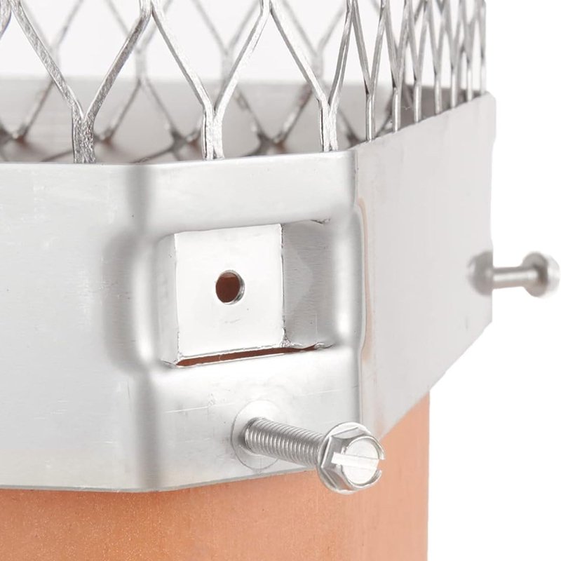 HY-Guard HG913 Single Flue Bolt On Galvanized Steel Chimney Cover, Mesh Size 3/4", Fits Outside Existing Clay Flue Tile, 9"x 13", Black