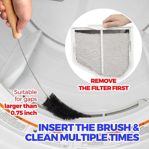 Holikme Dryer Vent Cleaner Kit - 3-Piece Lint Brush Set with 304 Stainless Steel Tools for Home Use