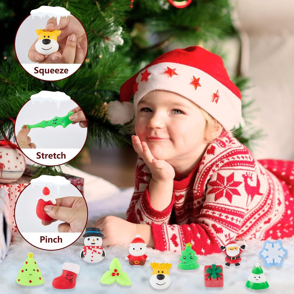 Skiennix Christmas Advent Calendar 2025 - 24 Cute Mochi Squishies for Kids | Perfect Stocking Stuffers
