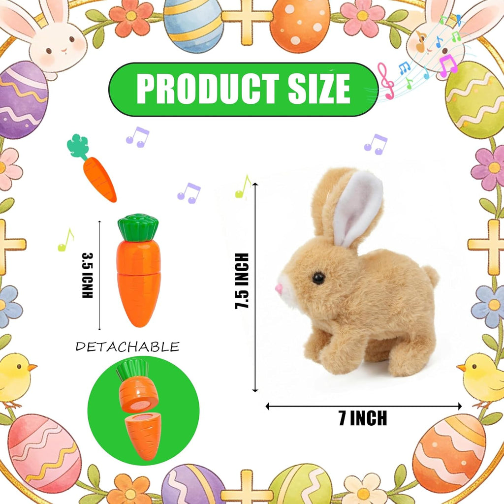 Skiennix Realistic Hopping Bunny Toy - Wiggling Ears & Twitching Mouth for Kids | New Version