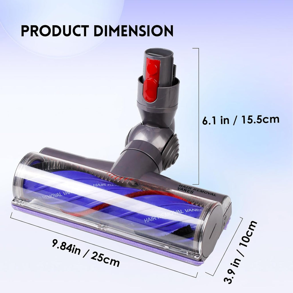 OTTWL Anti-Tangle Replacement Vacuum Head - Compatible with Dyson V8, V10, V11, V15 | Ideal for Thin Carpets & Hardwood Floors