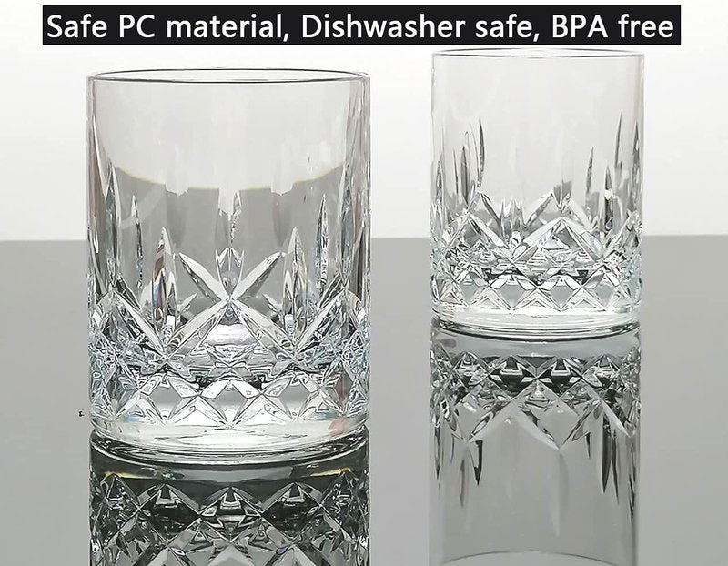 VEILEDGEM 9 Oz Unbreakable Tritan Drinking Glasses Shatterproof Acrylic Glasses Drinkware BPA Free Hard Plastic Cups Reusable Kitchen Water Glasses Drinking Set of 6 (Clear)
