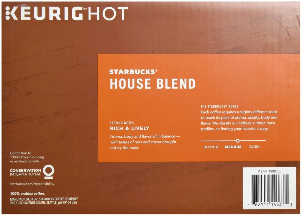 Starbucks House Blend Coffee Pods - Rich Flavor, 72 Count | Perfect for Daily Brewing