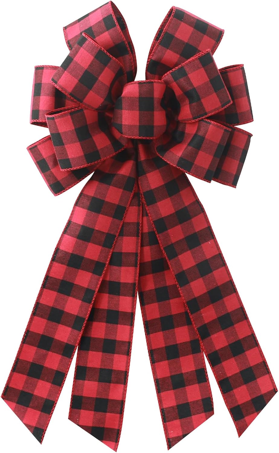 Regine Switzerland Large Buffalo Plaid Wreath Bow - Rustic Farmhouse Burlap Decor for Weddings & Holidays