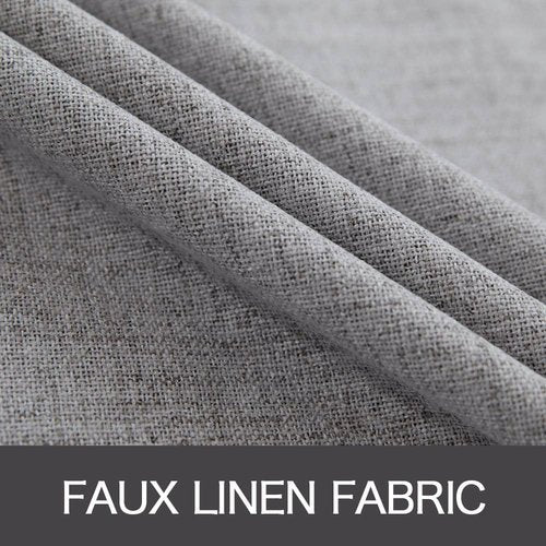 MIULEE Blackout Curtains - 100% Thermal Insulated Linen Texture Drapes | Grey, 52x63 Inch (2 Panels)