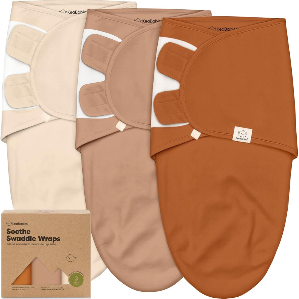 Skiennix Organic Baby Swaddle Sleep Sacks - Soft & Snug 3-Pack for Newborns 0-3 Months | Terracotta