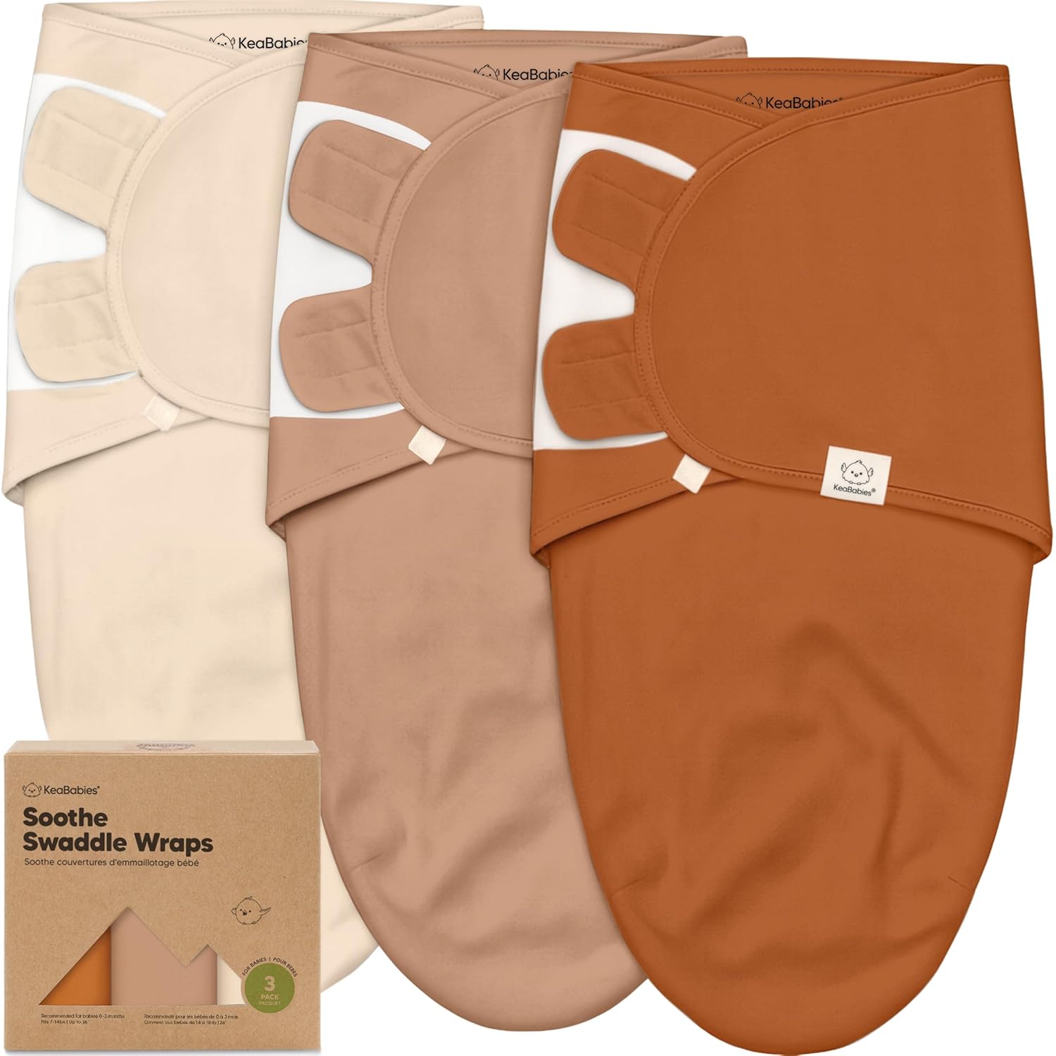 Skiennix Organic Baby Swaddle Sleep Sacks - Soft & Snug 3-Pack for Newborns 0-3 Months | Terracotta