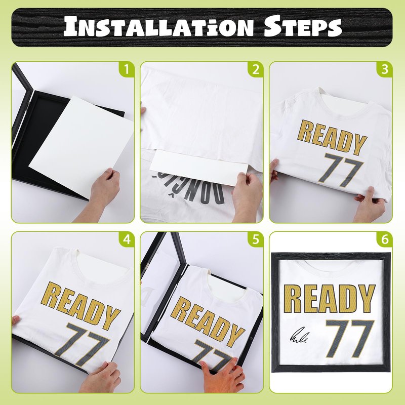 3 Pack T Shirt Display Frame, 11.3'' X 11.3'' Black Imitation Wood T Shirt Frame with 98% UV Protection Acrylic, 1" Depth of Usable Space Shadow Box, Display Case for Shirts, Jerseys, Memorabilia