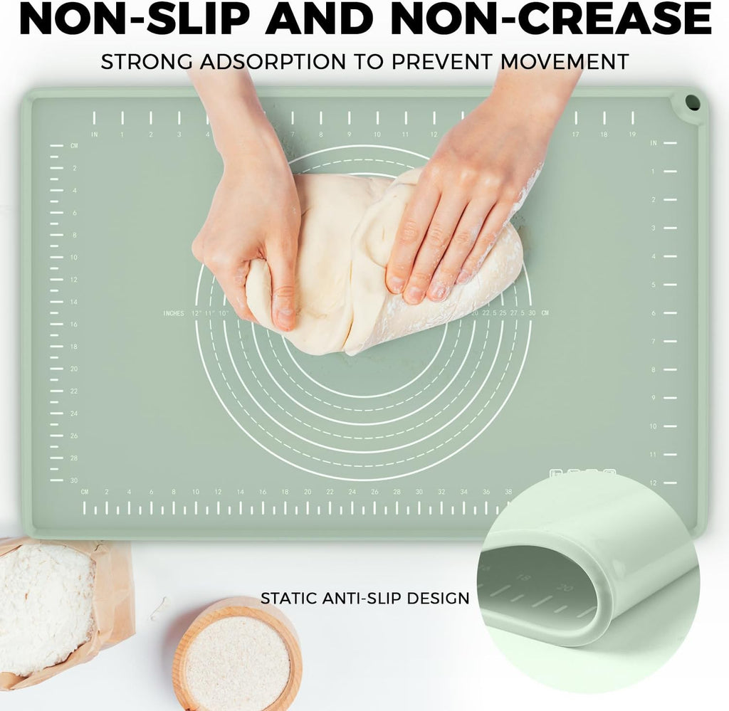 Silicone Baking Mat by [Brand Name] - Extra Thick Non-Stick Dough Rolling Mat 28" x 20" with Measurements