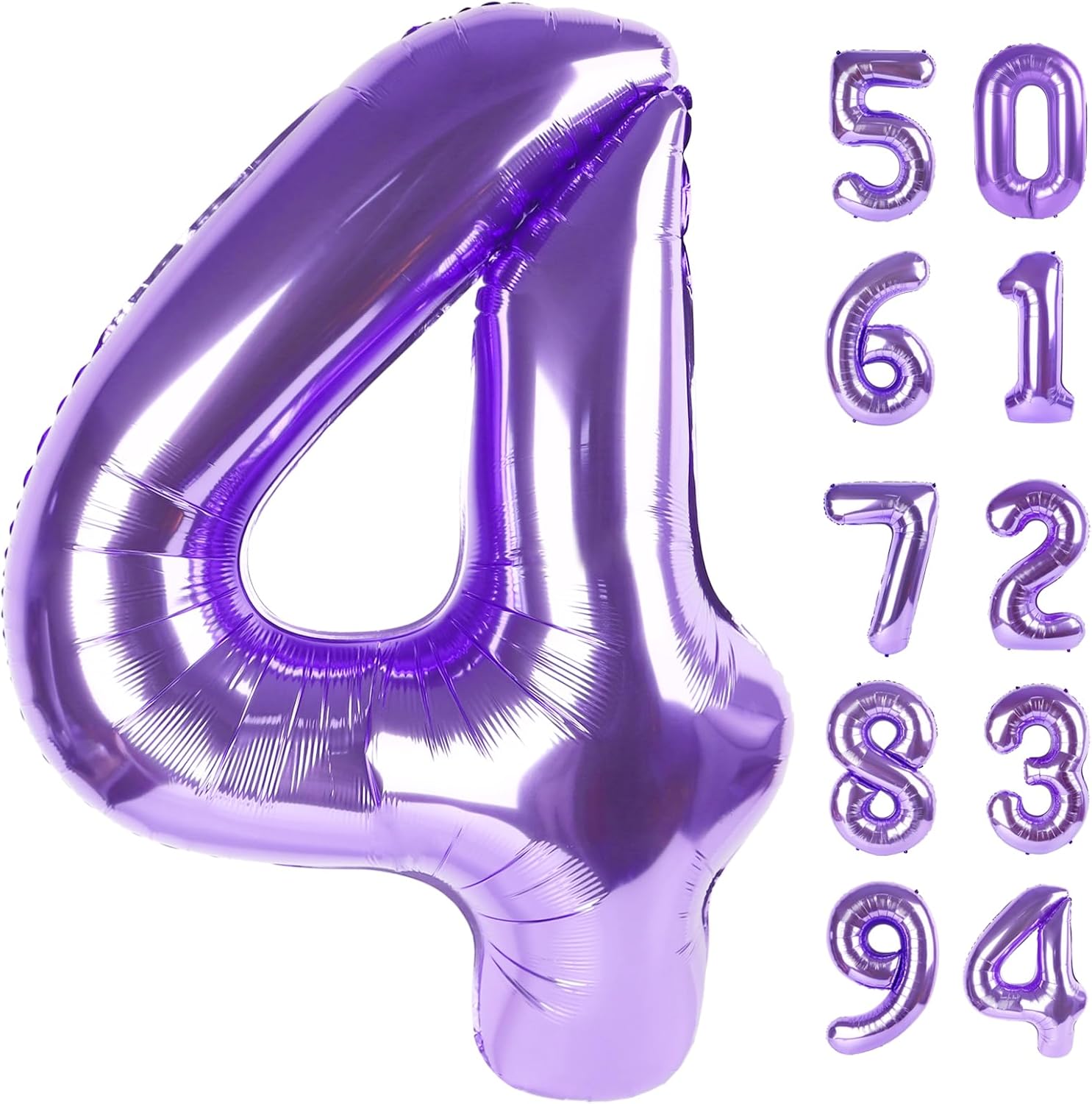 Number 4 Balloon - 40 Inch Purple Party Decoration | Large 4th Birthday Celebration Decor
