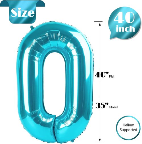 Blue 40-Inch Number Balloon | Celebrate Milestones with Vibrant Birthday Decorations
