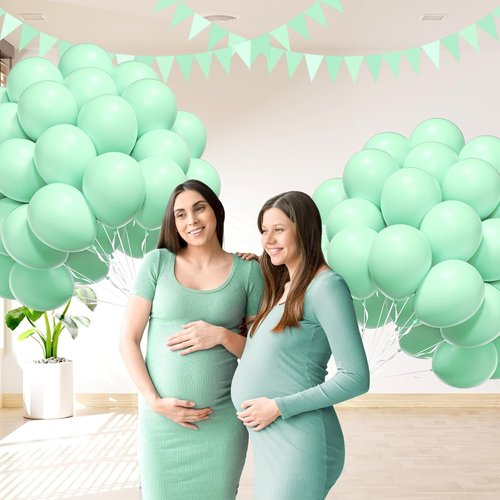 Mint Green Balloons - 12-Inch Latex Party Balloons | 50-Pack for Weddings, Baby Showers & Birthdays