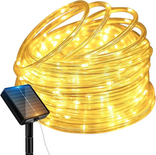 Btfarm Solar Rope Lights - 120 LED 46FT Waterproof Outdoor String Lights | 8 Lighting Modes for Garden & Patio Decor