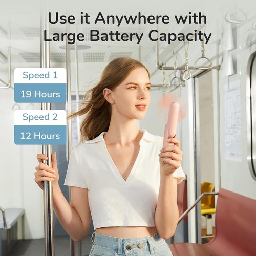 JISULIFE 3-in-1 Hand Fan - Powerful Wind, Rechargeable Power Bank & Flashlight | Portable & Foldable Design