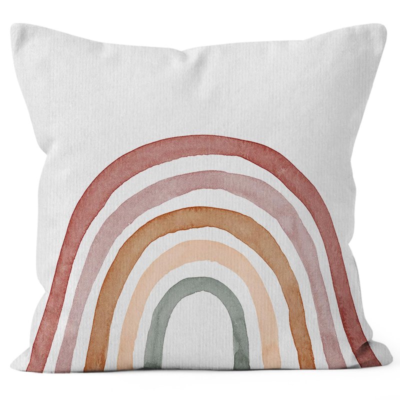 HIWX Boho Rainbow Pillow Cover - Classroom Decorative Pillowcase Throw Pillow - 18 x 18 Inch