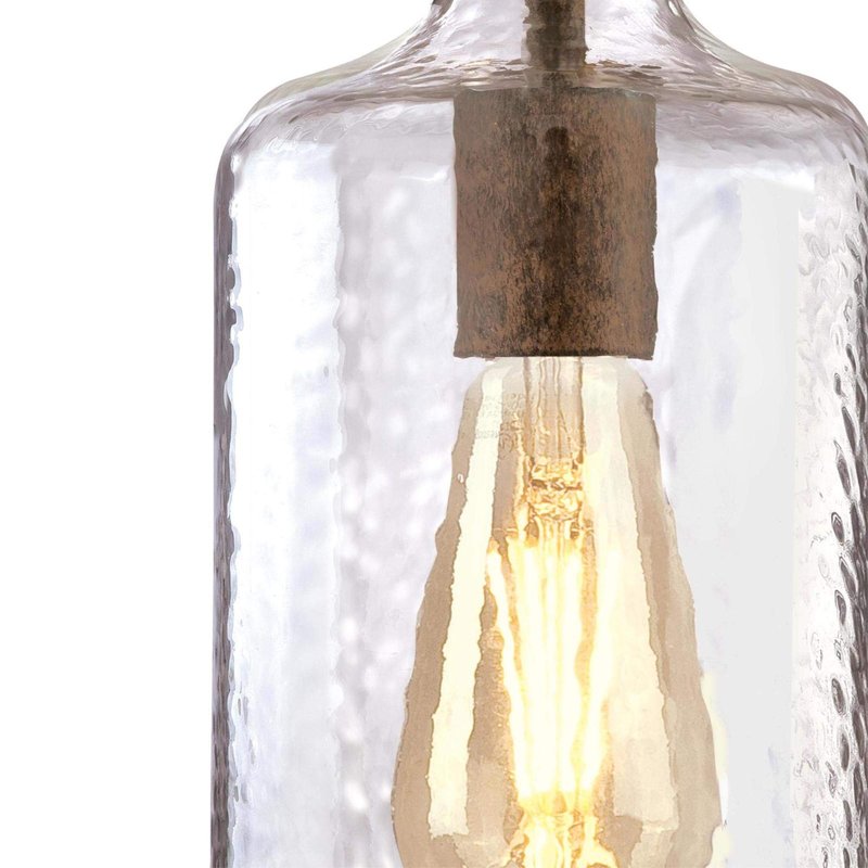 Westinghouse Lighting 6371300, Barnwood Finish with Clear Textured Glass Carmen One-Light Indoor Mini Pendant, one Size