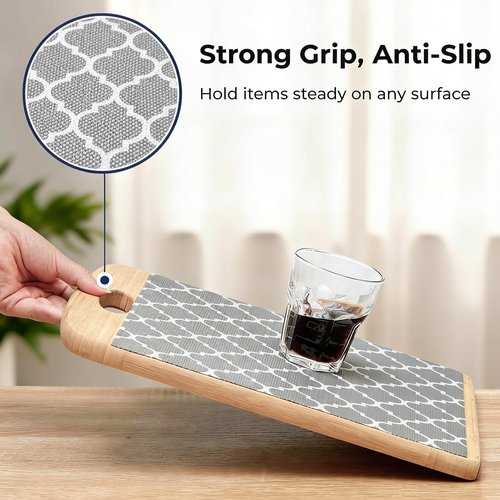 Coavas Shelf and Drawer Liner, Non Slip Extra Grip Non Adhesive Waterproof Thickened Cabinet Mat, Easy Cut for Kitchen Pantry Bathroom Dresser Cupboard (Gray, 24IN x 10FT)