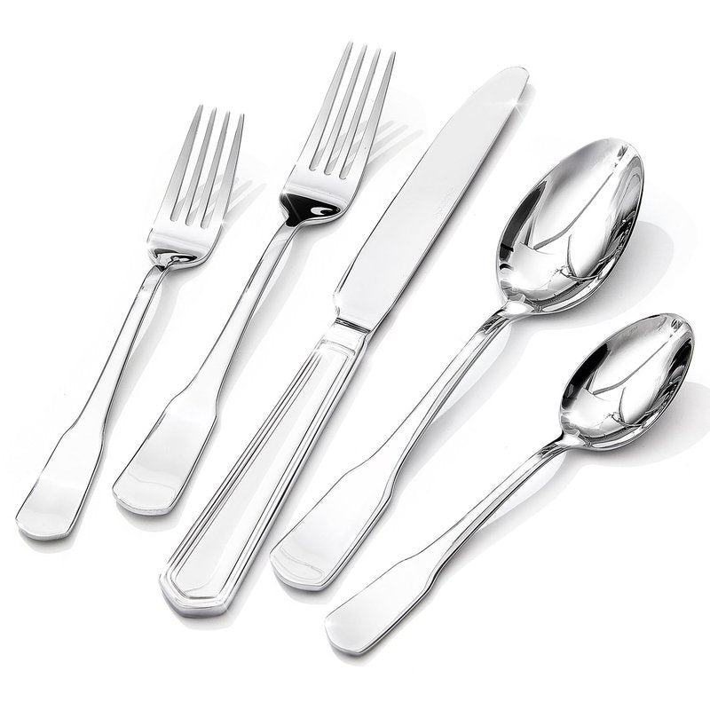 HIKAA Premium Silverware Set, Stainless Steel Flatware Set with Wide-Based Handles for Comfort & Durability, Forks & Spoons Cutlery Silverware Set (60PCS)