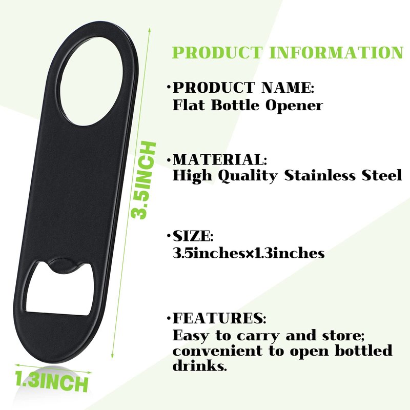 Remerry 50 Pcs Bottle Openers Stainless Steel Flat Bottle Opener Bulk 3.4 x 1.3 Inches Bartender Beer Key Soda Can Mini Speed for Kitchen, Bar or Restaurant