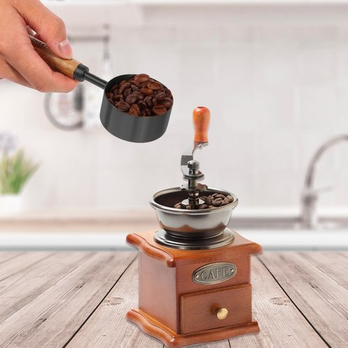Measuring Cups and Spoons Set with Fragrant Wood Handles, 8 Piece Measuring Spoons and Measuring Cups Set,Precision Measuring Cup Set for the Kitchen Enthusiast(Black)