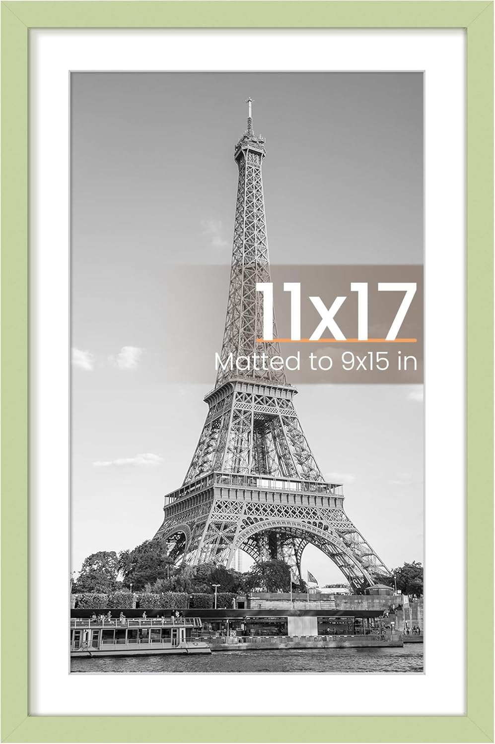 Upsimples 11x17 Picture Frame - Versatile Wall Hanging for 9x15 or 11x17 Photos | Green, 1 Pack